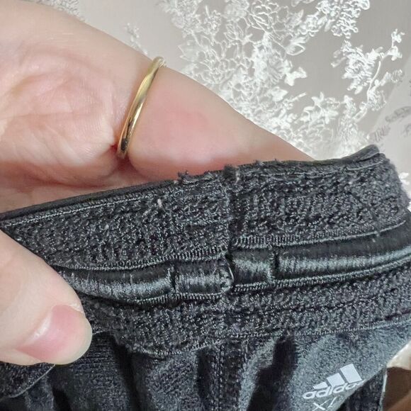 Adidas Men's Black Sweatpants Track Pants Grey Stripes Straight Leg Size XL - Picture 7 of 7